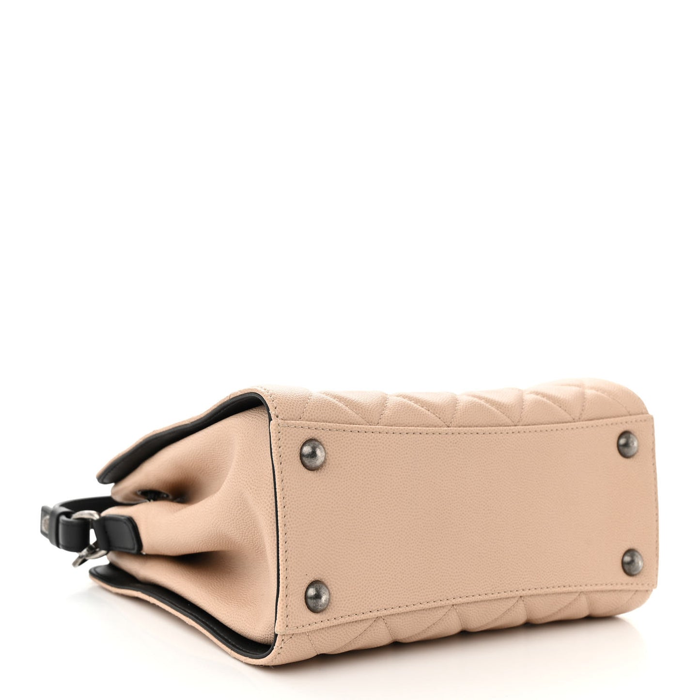 Caviar Quilted Small CC Bucket Bag Beige