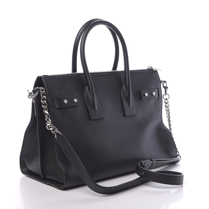 Saint Laurent Grained Calfskin Small Supple Sac De Jour Duffle Black 3 of 9