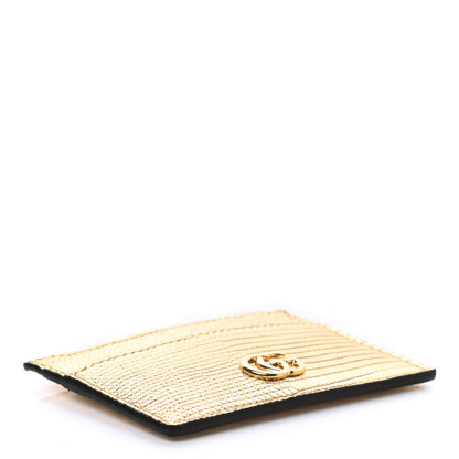 Gucci Laminated Lizard GG Marmont Card Holder Gold 4 of 6