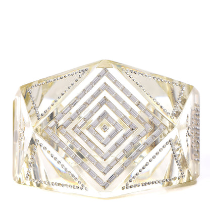 Chanel Resin Translucent Geometric Crystal Cuff 1 of 9