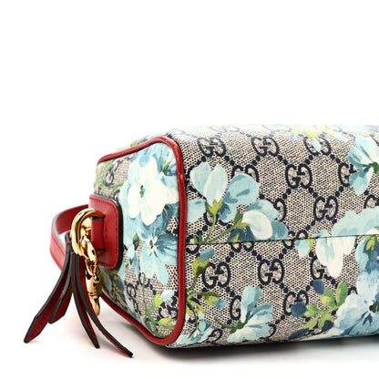 Gucci GG Supreme Monogram Blooms Mini Boston Navy Blue Hibiscus 9 of 10