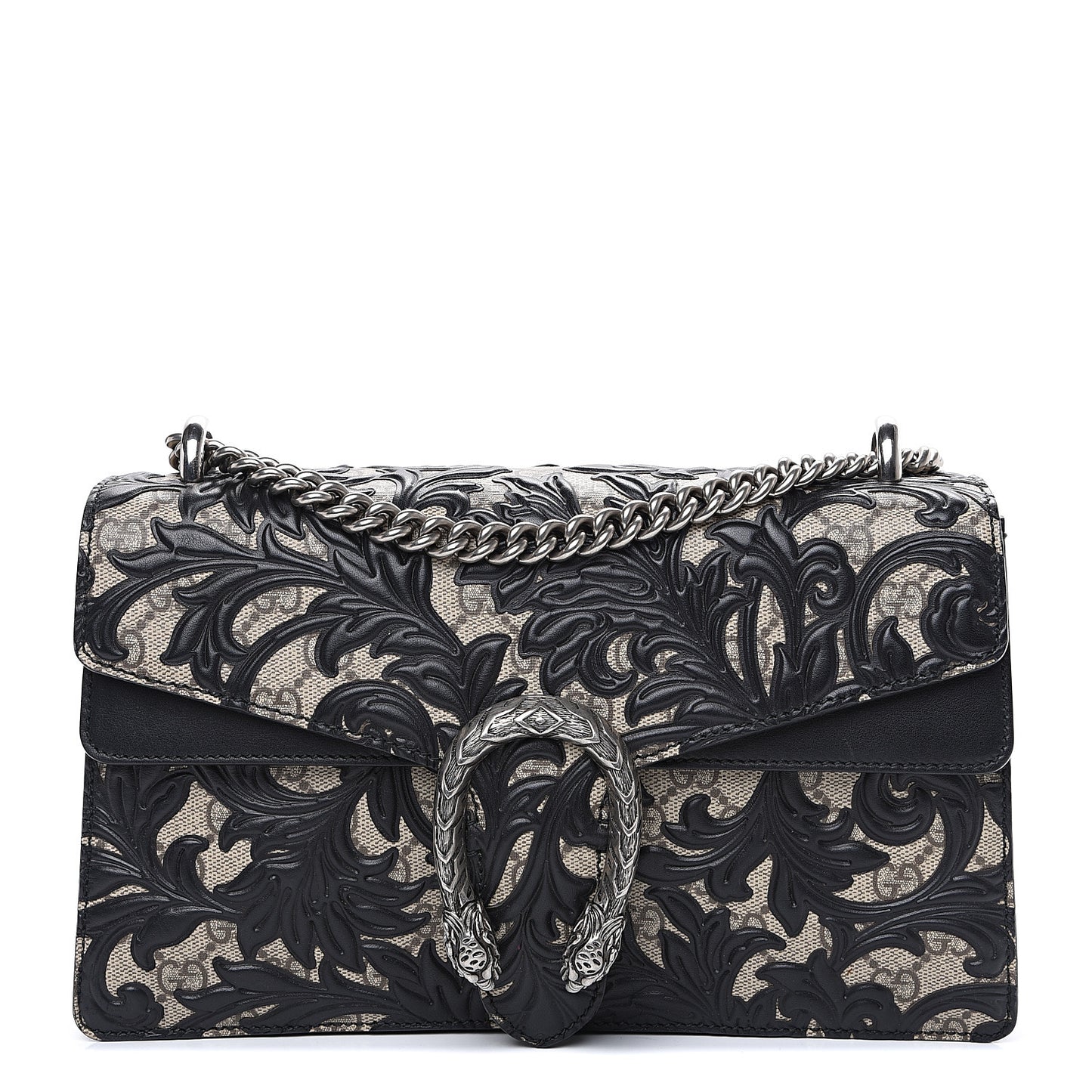 GG Supreme Monogram Arabesque Small Dionysus Shoulder Bag Black