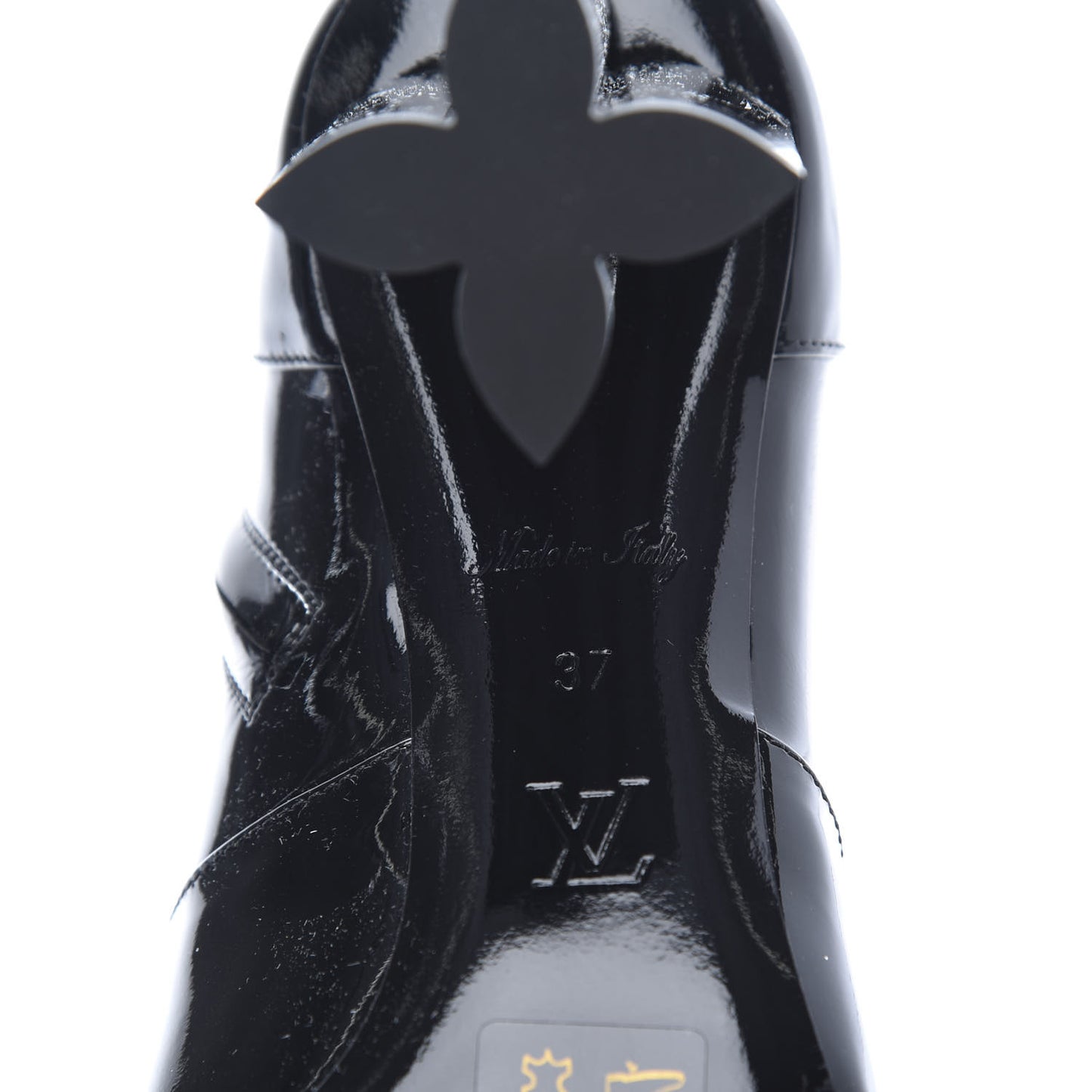 Patent Silhouette Ankle Boots 37 Black