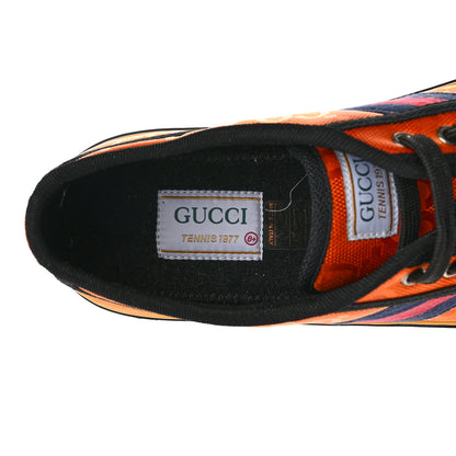 Gucci Econyl Nylon Web Monogram Off The Grid Mens 1977 Tennis Sneakers 8.5 Carrot Orange Black 7 of 8