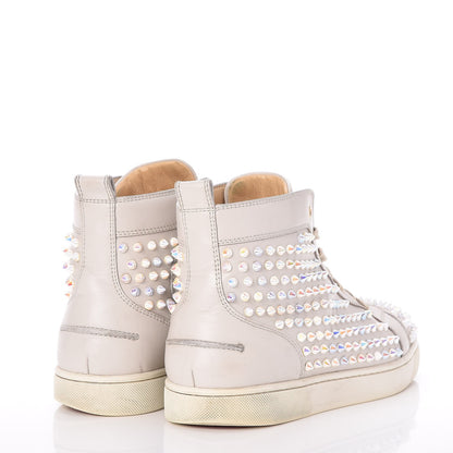 Christian Louboutin Mens Calfskin Louis Spikes Flat Sneakers 43.5 Light Gray 4 of 11