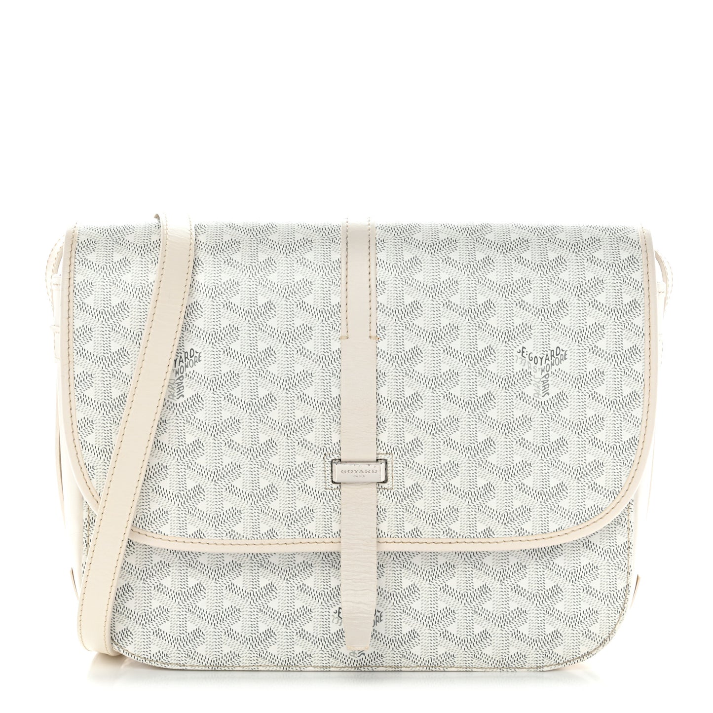 Goyardine Belvedere II MM Messenger Bag White