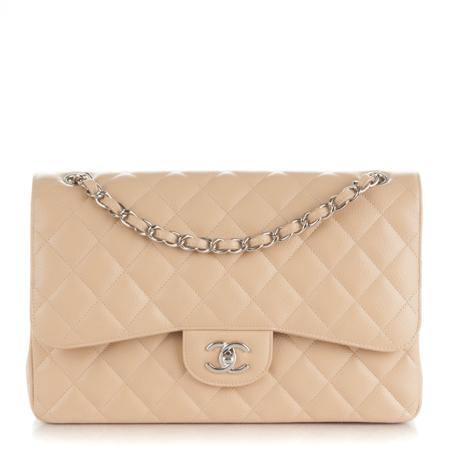 Chanel Caviar Quilted Jumbo Double Flap Beige Clair 1 of 8