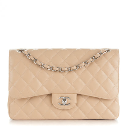 Chanel Caviar Quilted Jumbo Double Flap Beige Clair 1 of 8