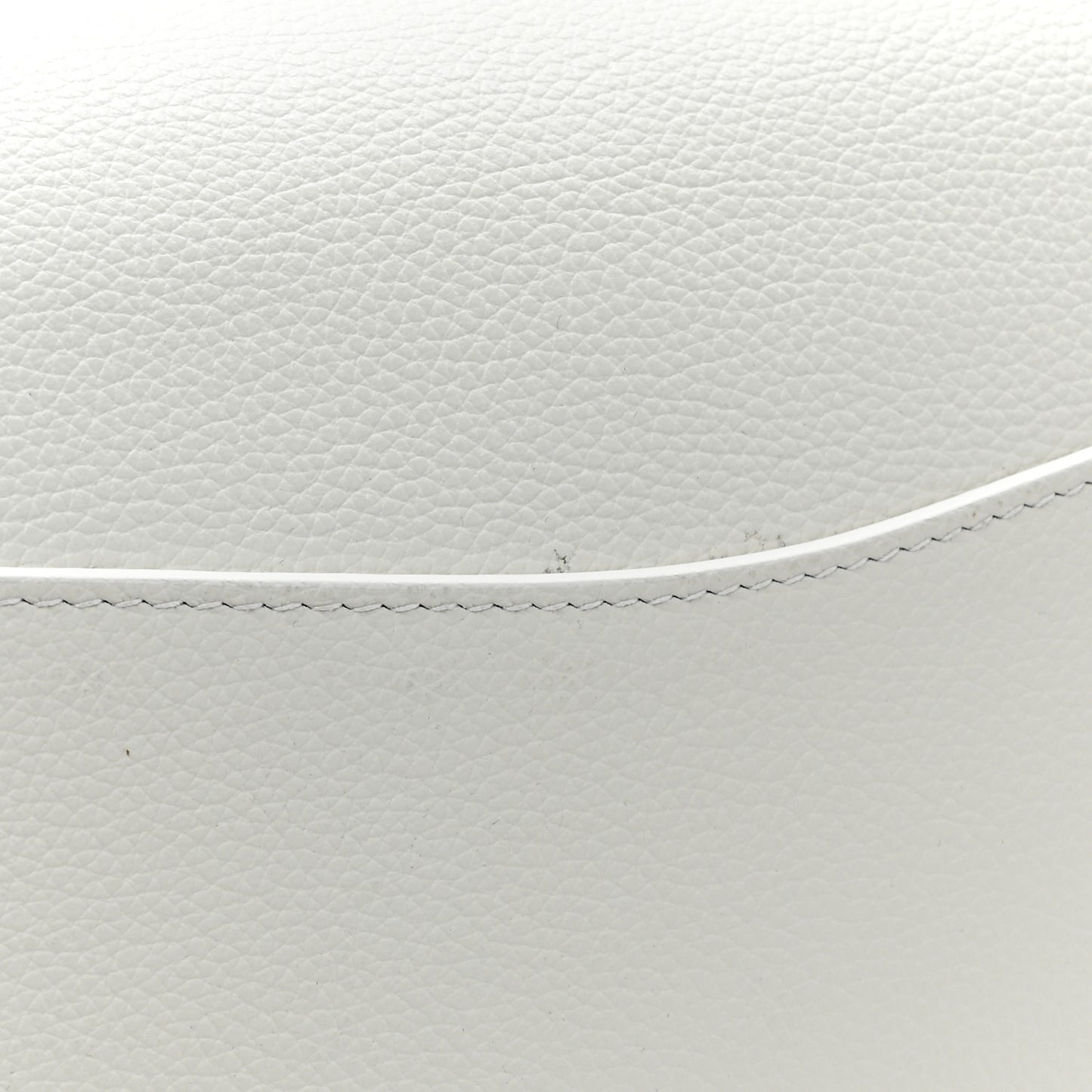 Grained Calfskin Neo Classic Silver Hardware Large Top Handle Bag White