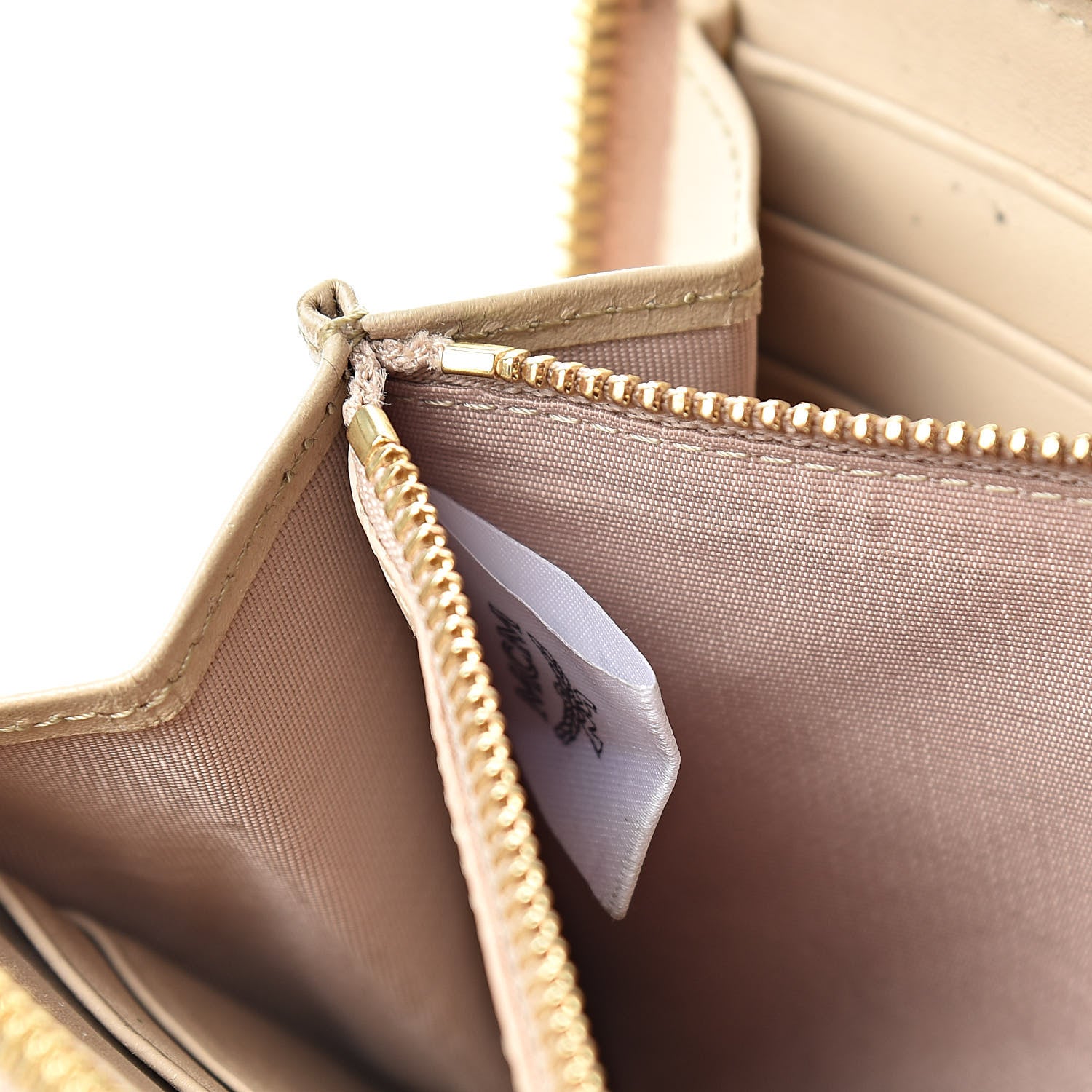 MCM Visetos Large Zip Around Wallet Beige 7 of 14