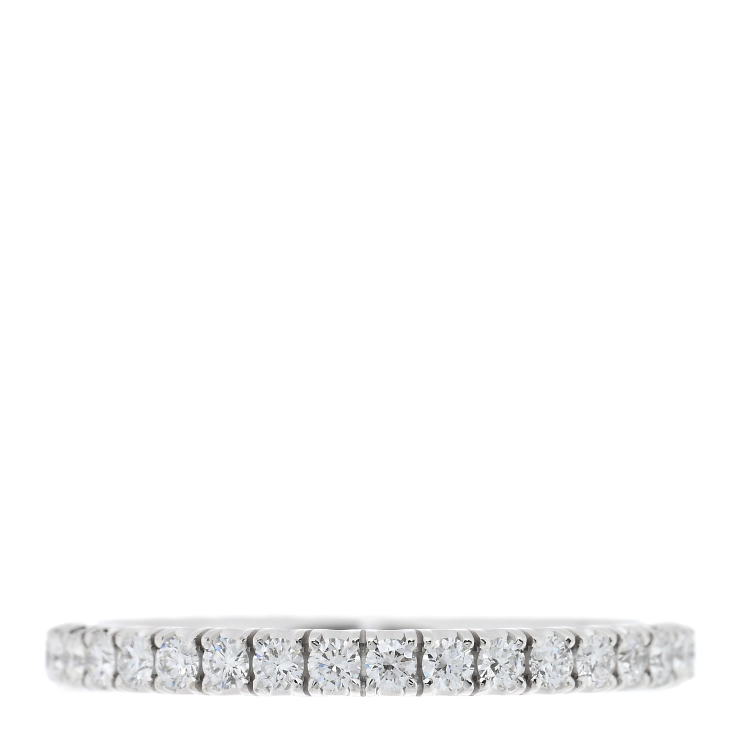 18K White Gold Diamond 2mm Etincelle de Cartier Wedding Band Ring 49 4.75