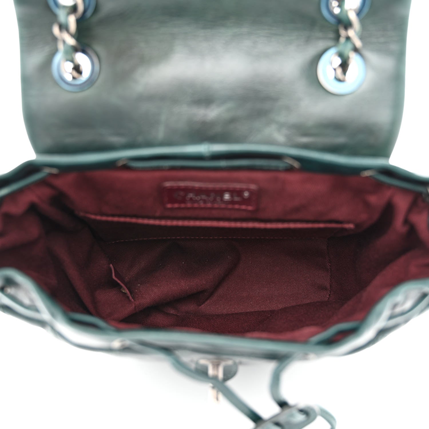 Chanel Glazed Calfskin Quilted Small Salzburg Mountain Backpack Dark Green 5 of 14