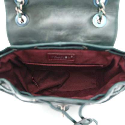 Chanel Glazed Calfskin Quilted Small Salzburg Mountain Backpack Dark Green 5 of 14