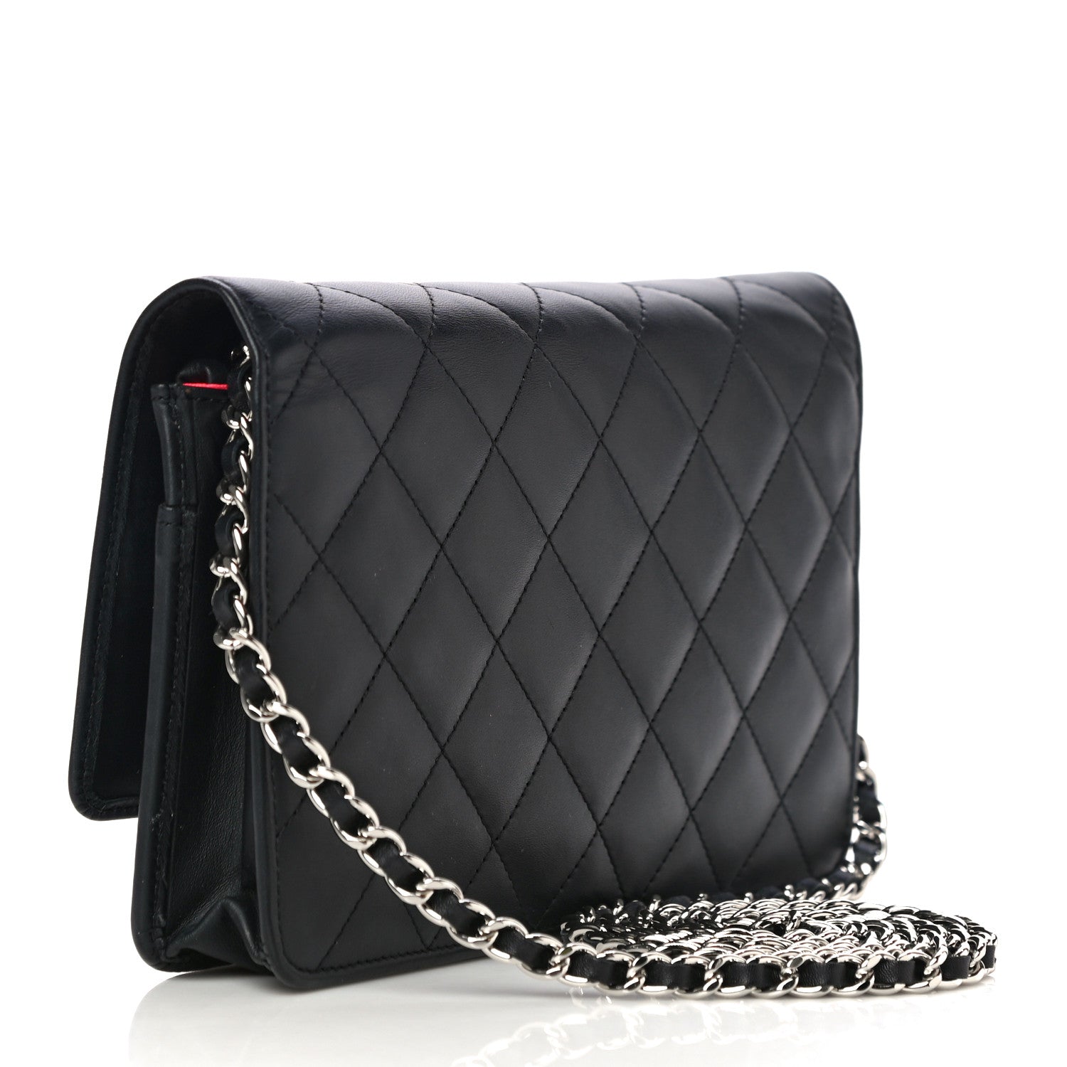 Chanel Calfskin Quilted Cambon Wallet On Chain WOC Black 3 of 13