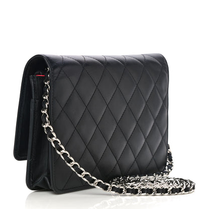 Chanel Calfskin Quilted Cambon Wallet On Chain WOC Black 3 of 13