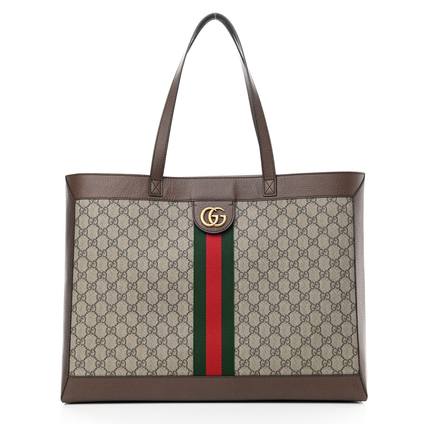 GG Supreme Monogram Web Ophidia Tote Brown