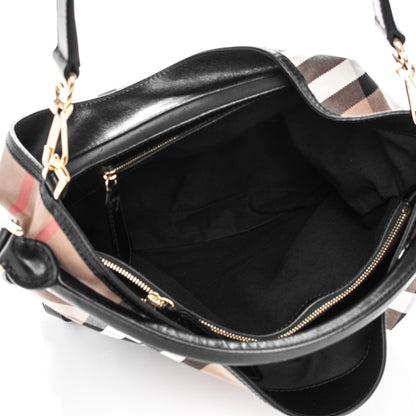 Burberry House Check Bridle Calfskin Medium Gosford Hobo Black 5 of 8