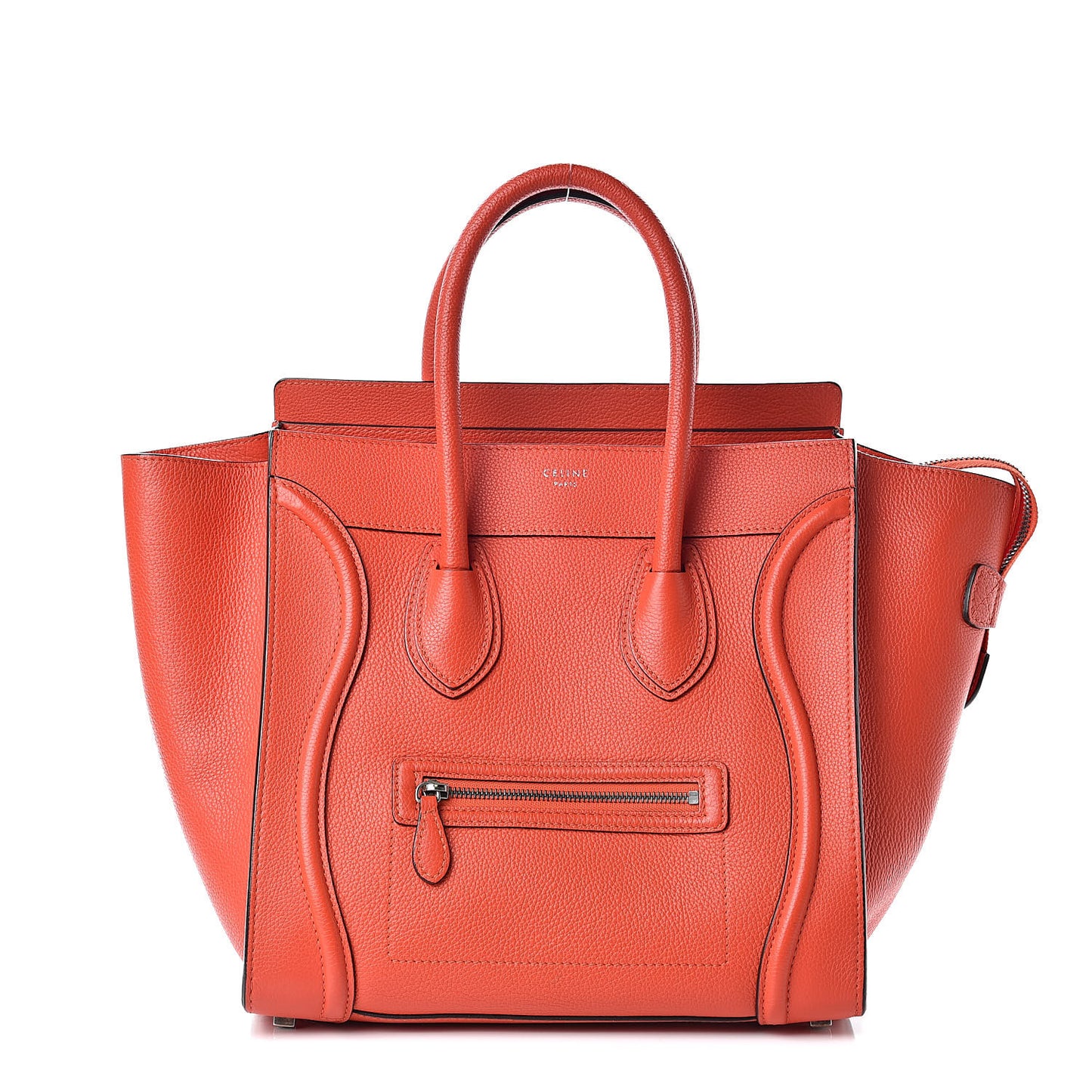 Drummed Calfskin Mini Luggage Vermillion