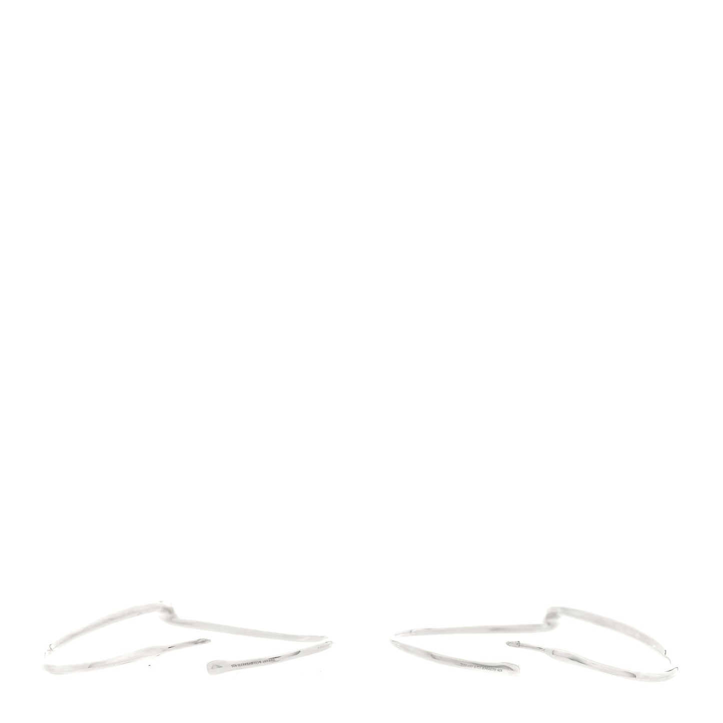 Sterling Silver Large Elsa Peretti Open Heart Hoop Earrings