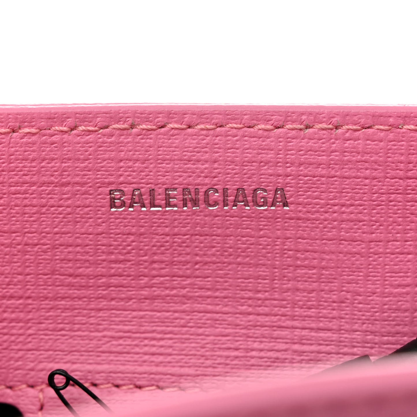 Squared Calfskin Logo Shopping Tote XXS Baby Pink