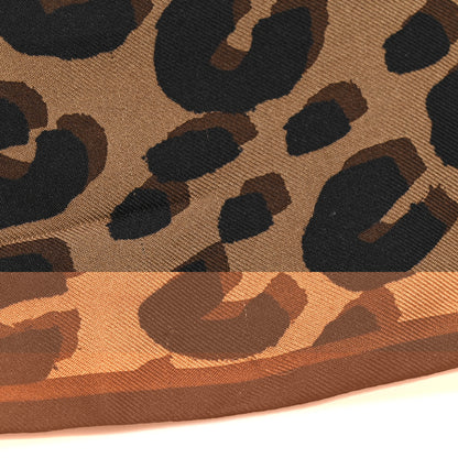 Louis Vuitton Silk Leopard Bandeau Scarf Marron 4 of 4