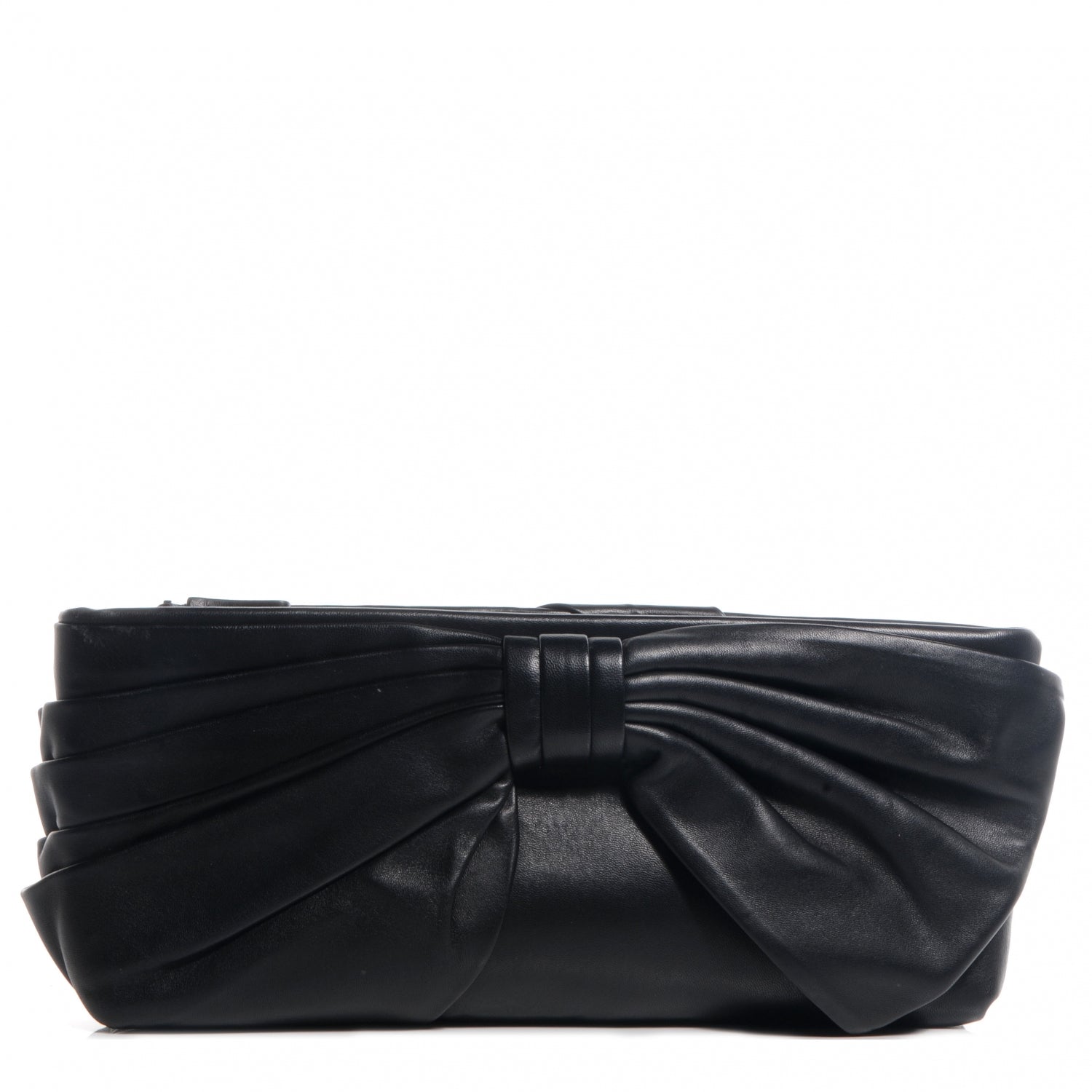 Valentino Garavani Nappa Bow Clutch Black 1 of 7