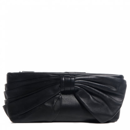 Valentino Garavani Nappa Bow Clutch Black 1 of 7