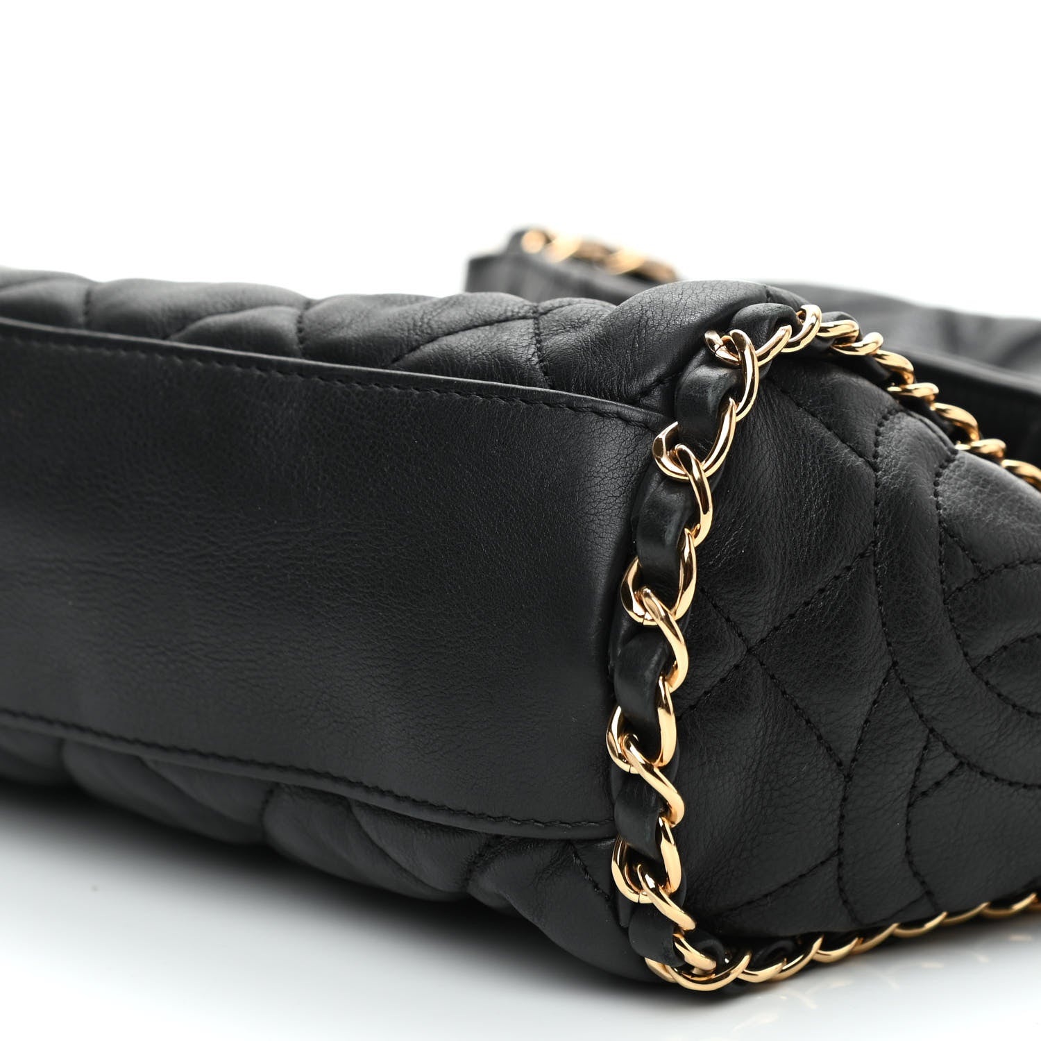 Chanel Calfskin Quilted Medium Chain Me Hobo Black 9 of 9