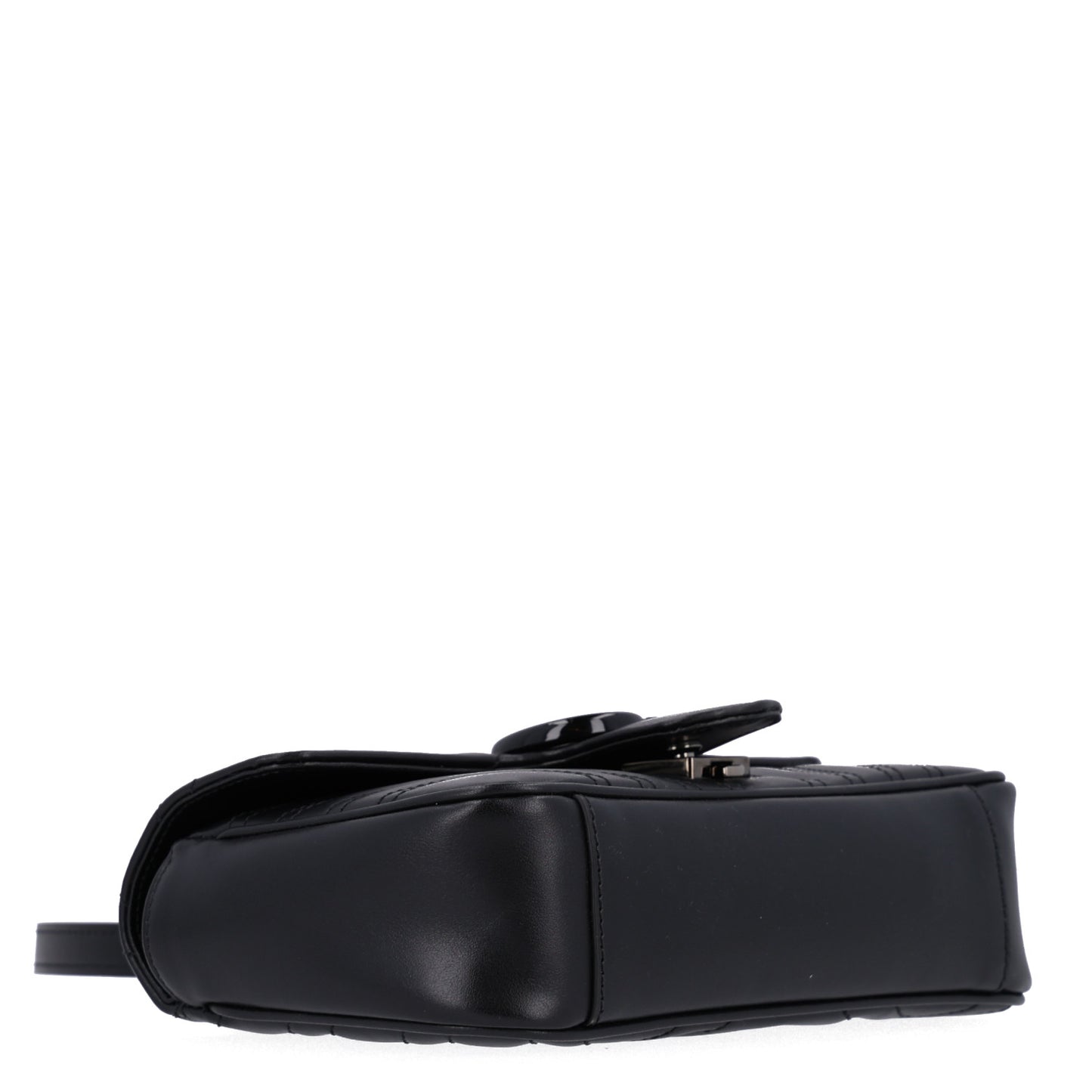 Calfskin Matelasse Monochrome Mini GG Marmont Shoulder Bag Black