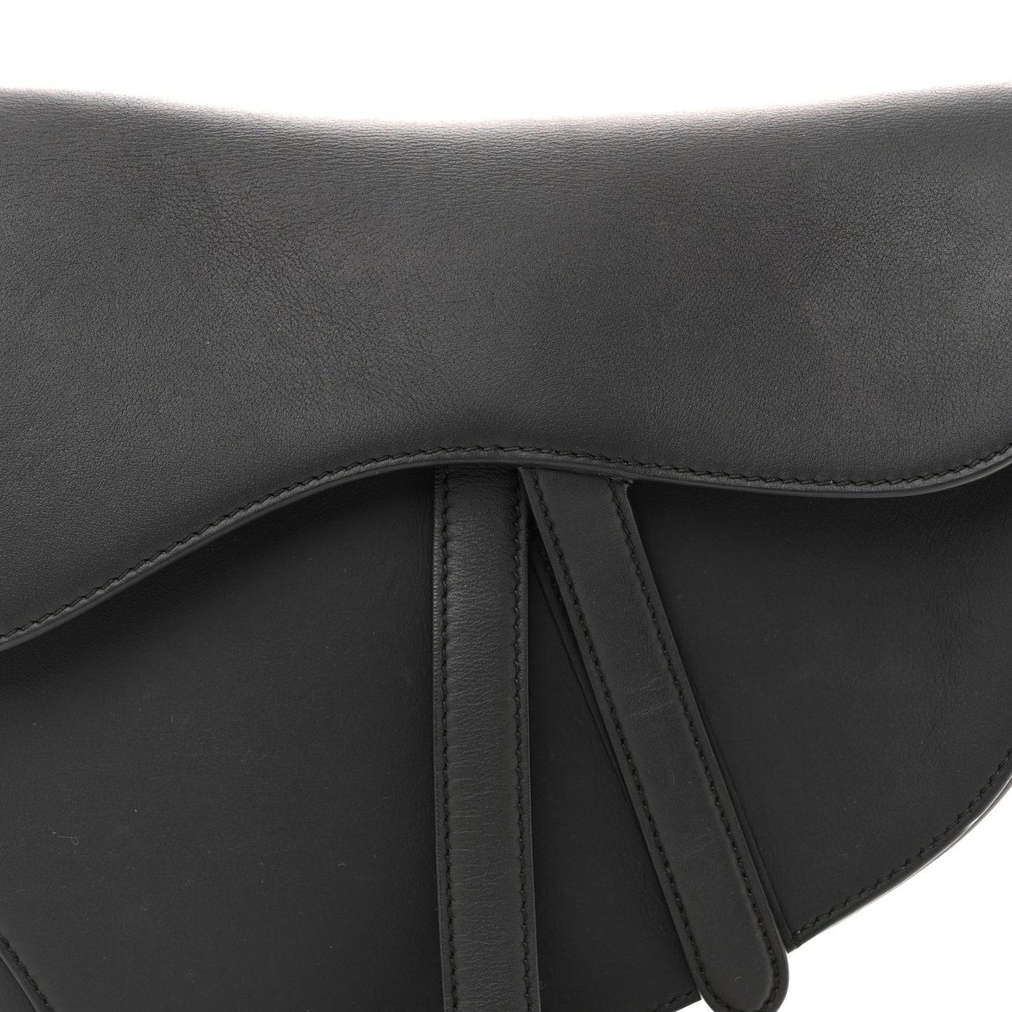 Ultra Matte Calfskin Saddle Bag Black