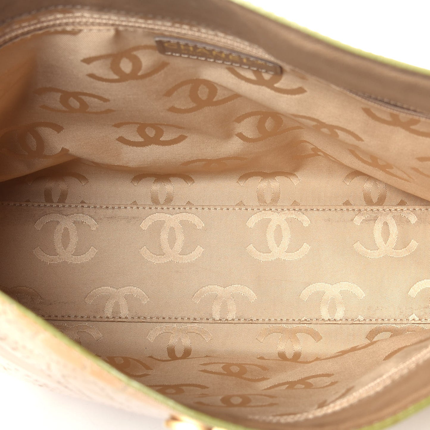 Patent Perforated Camellia Tote Beige