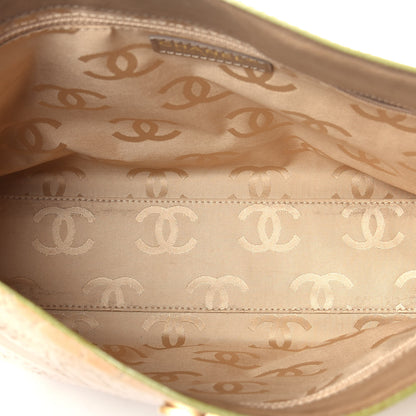 Chanel Patent Perforated Camellia Tote Beige 5 of 10
