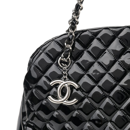 Chanel Patent Quilted Maxi Just Mademoiselle Bowling Bag Black 8 of 13