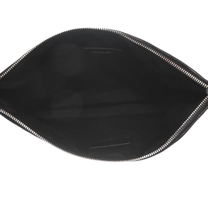 Saint Laurent Nappa Medium Letters Zip Clutch Black White 5 of 8