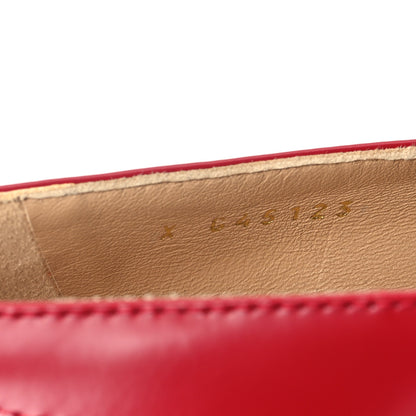 Chanel Shiny Calfskin Logo Loafers 37.5 Red 8 of 9