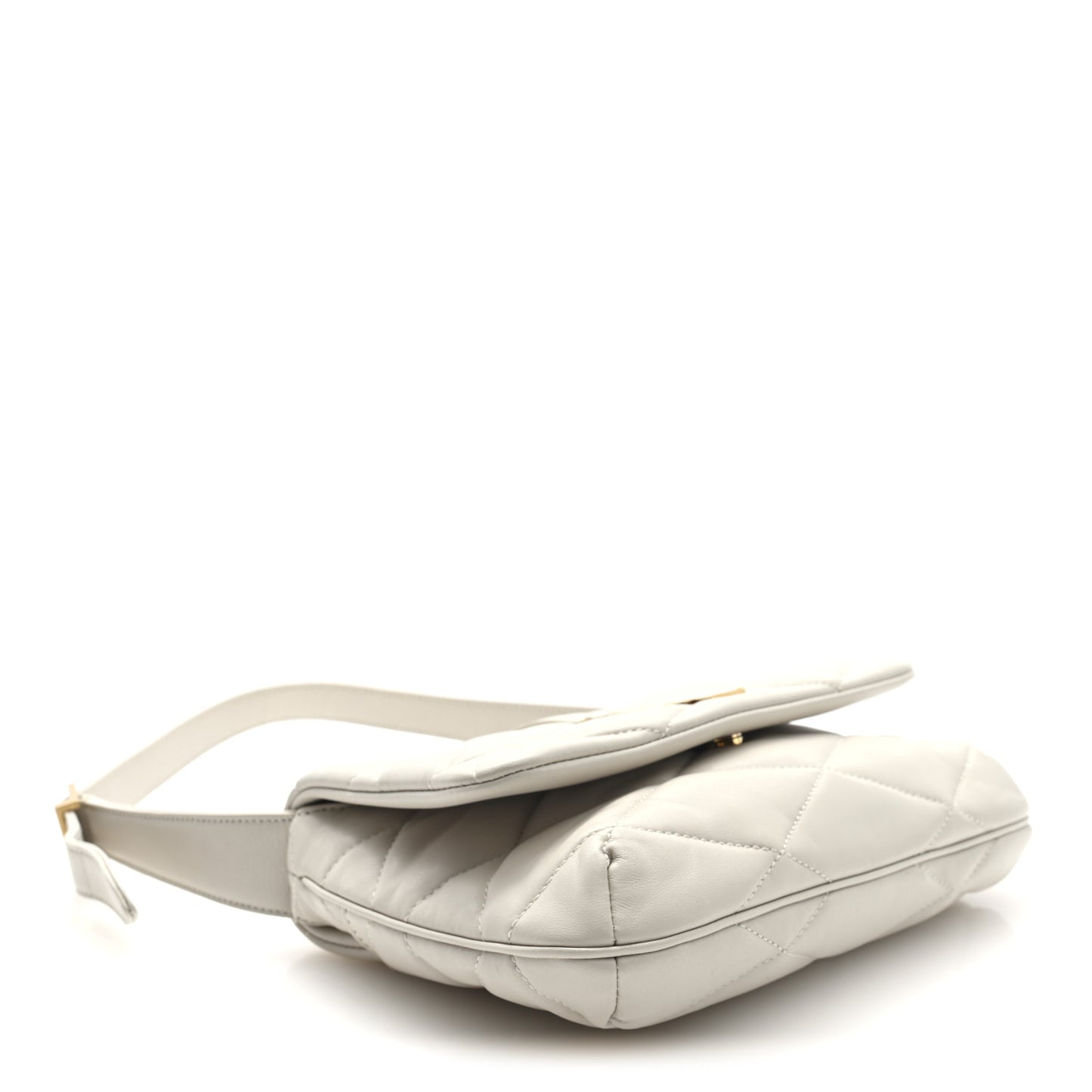 Lambskin Quilted Le 57 Diamond Shoulder Bag Crema Soft