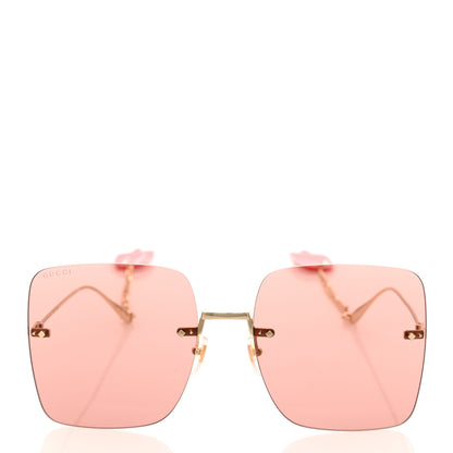 Gucci Acetate Detachable Charm Square Frame Sunglasses GG1147S Pink 2 of 8
