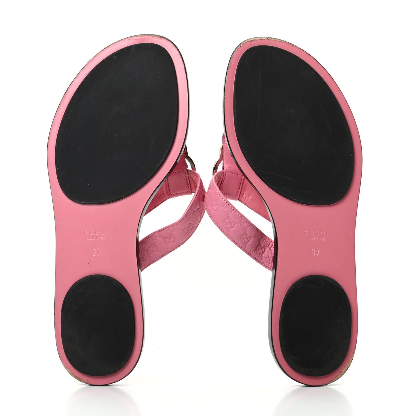 Patent Guccissima Thong Sandals 37 Pink