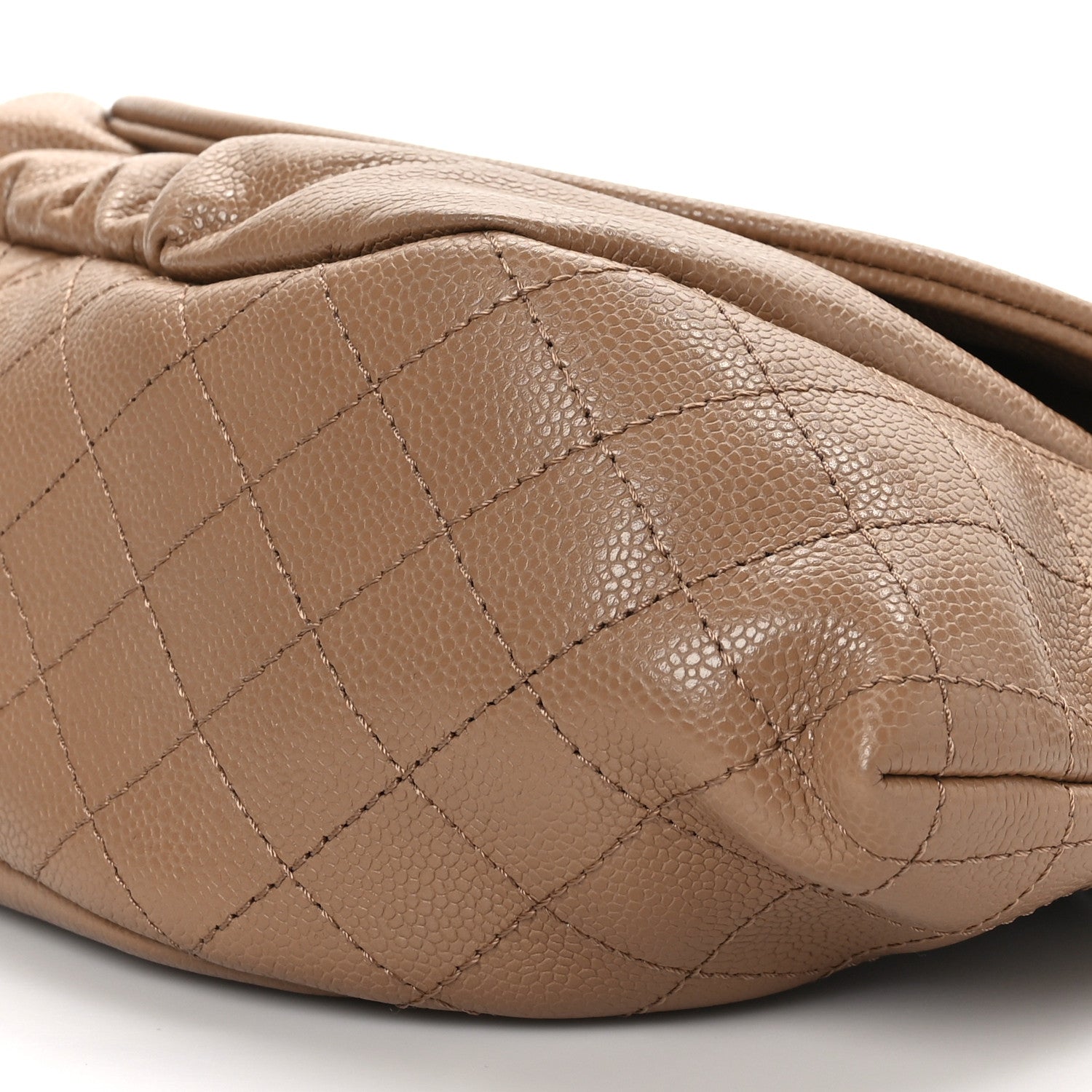 Chanel Caviar Large Half Moon Flap Dark Beige 9 of 9