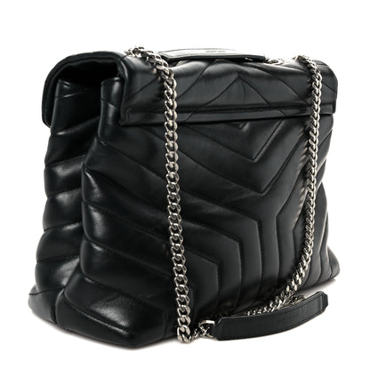 Saint Laurent Calfskin Y Quilted Monogram Medium Loulou Chain Satchel Black 3 of 11