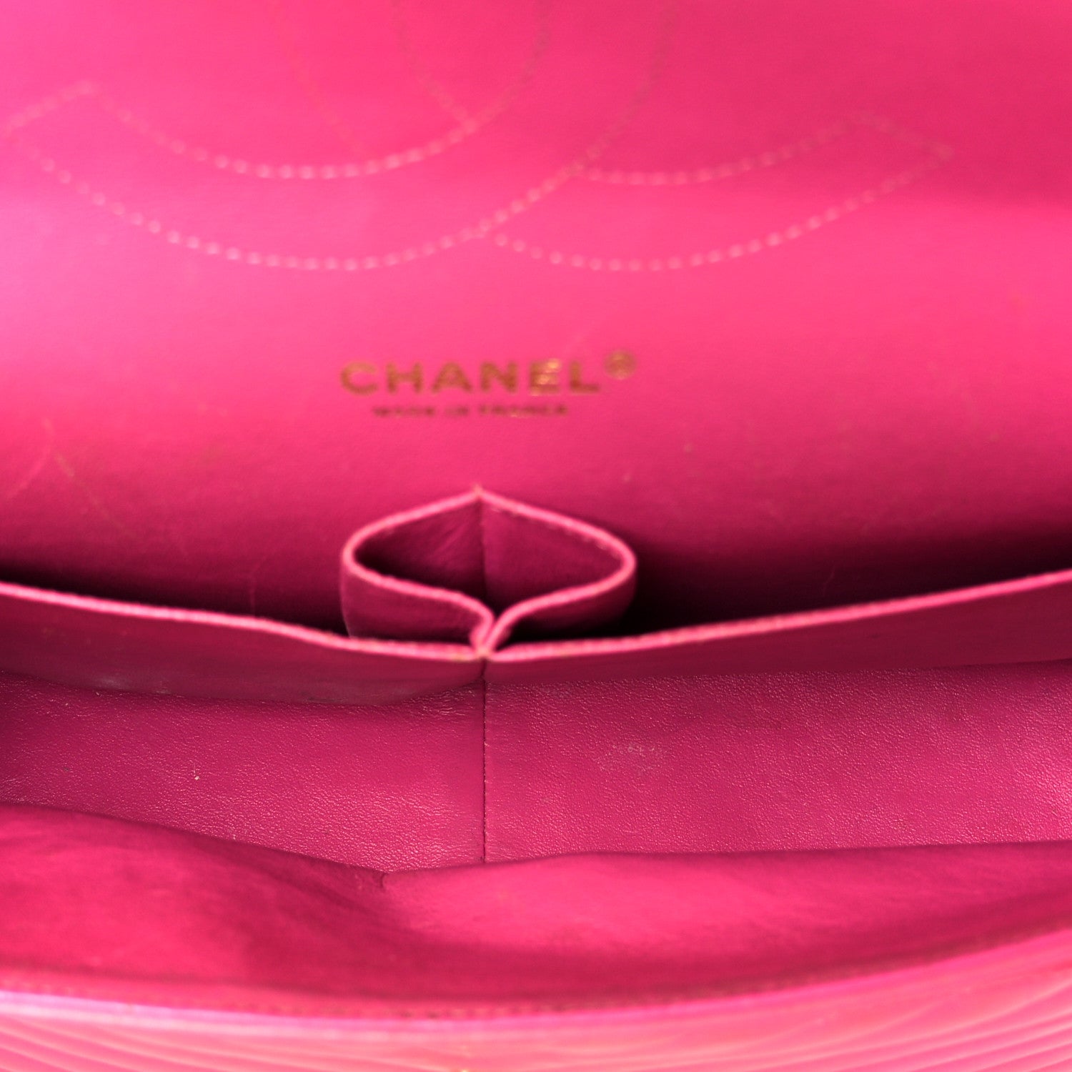 Chanel Lambskin Chevron Quilted Jumbo Double Flap Dark Pink 5 of 13