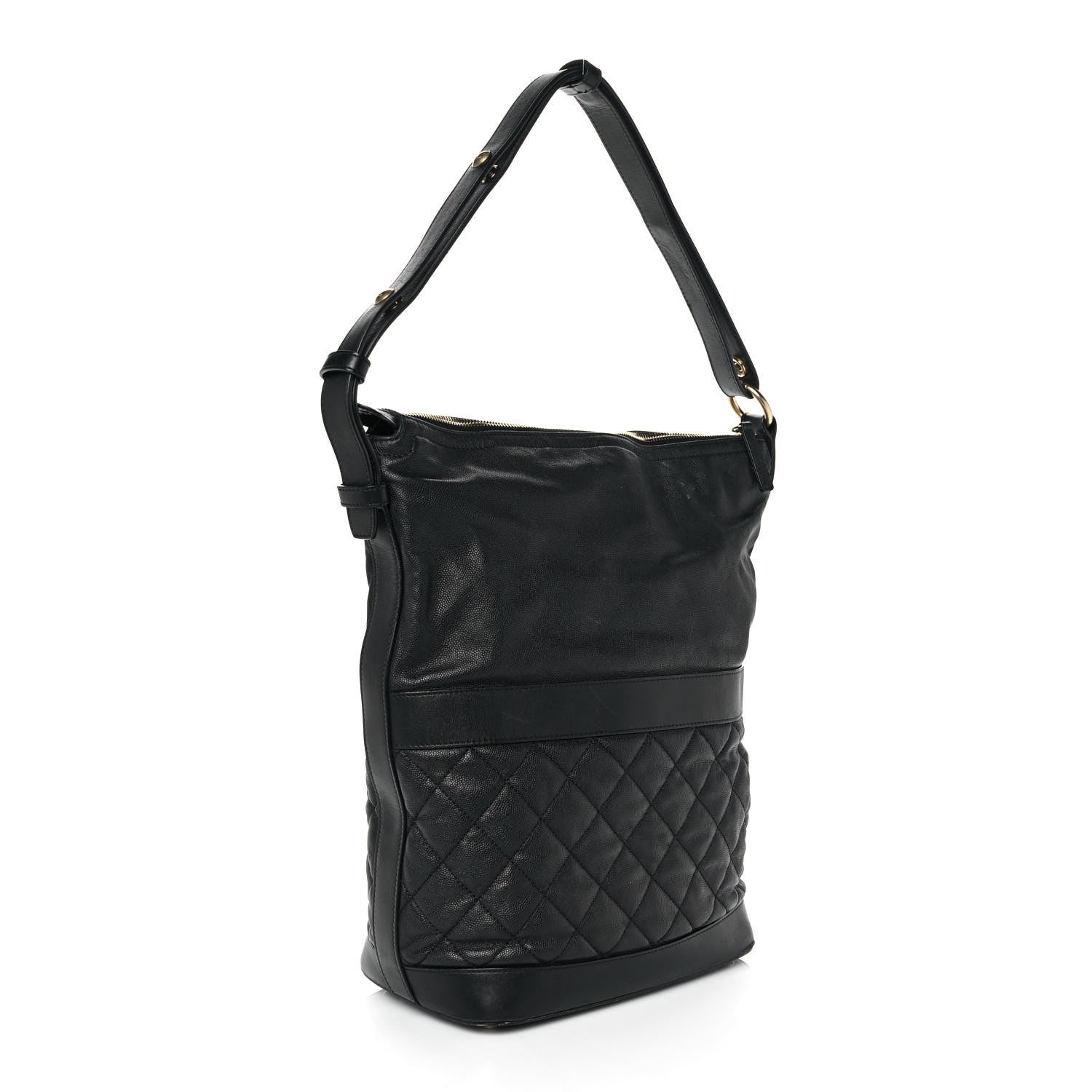 Chanel Caviar Lambskin Quilted Casual Style Hobo Black 2 of 10