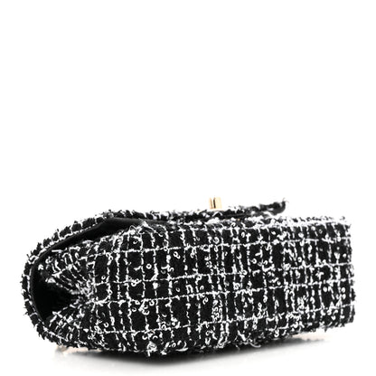 Chanel Tweed Quilted Mini Top Handle Rectangular Flap Black White 4 of 10