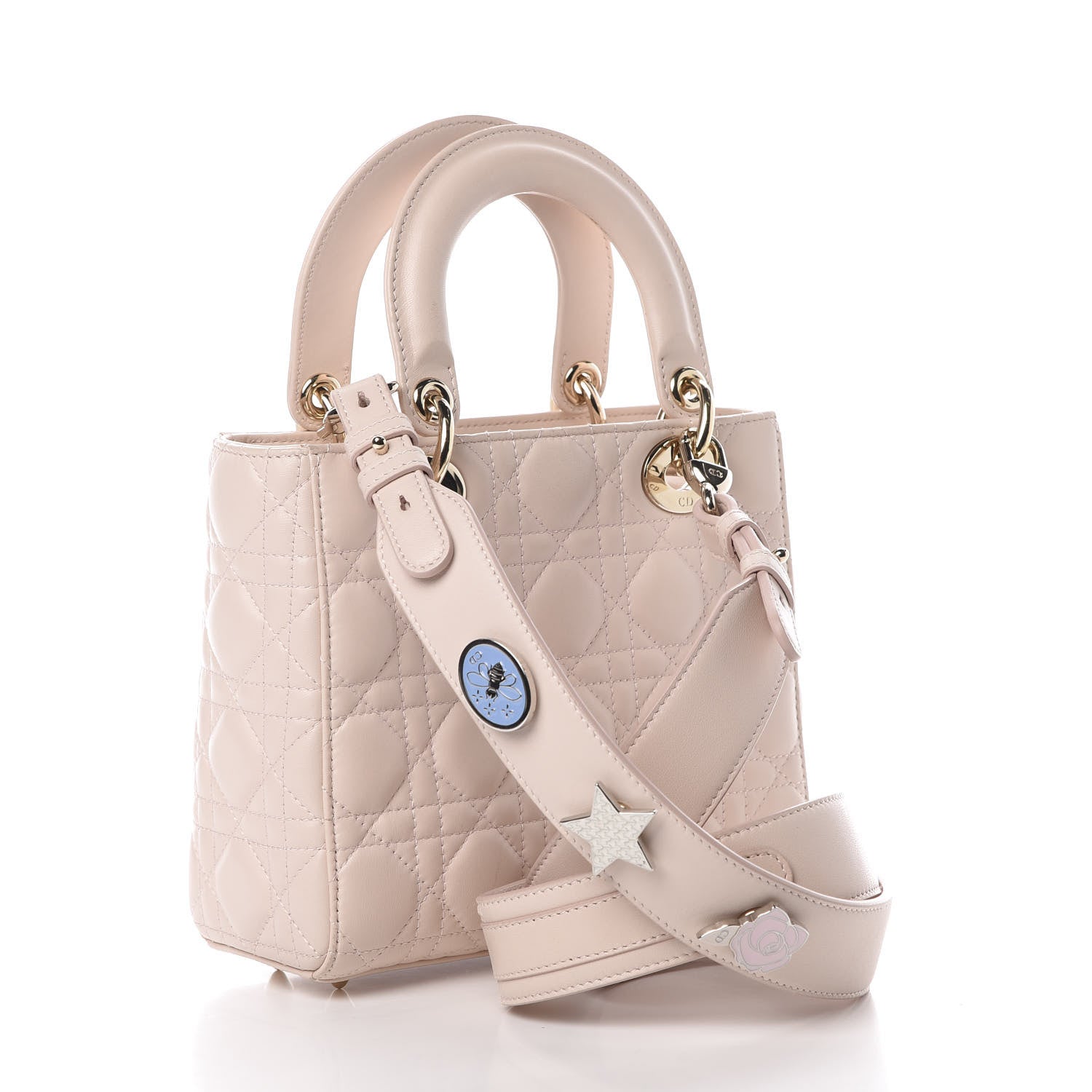 Christian Dior Lambskin Cannage Small Lucky Badges My Lady Dior Pink 3 of 15