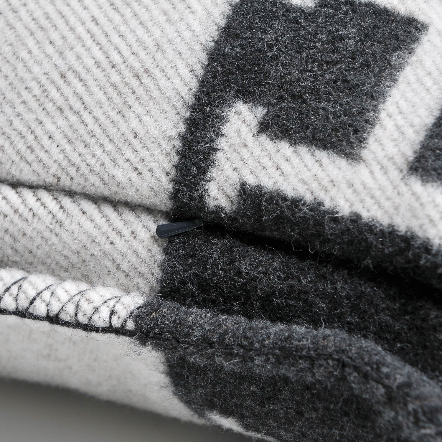 Hermes Wool Cashmere Avalon Pillow PM Ecru Gris Fonce 4 of 6