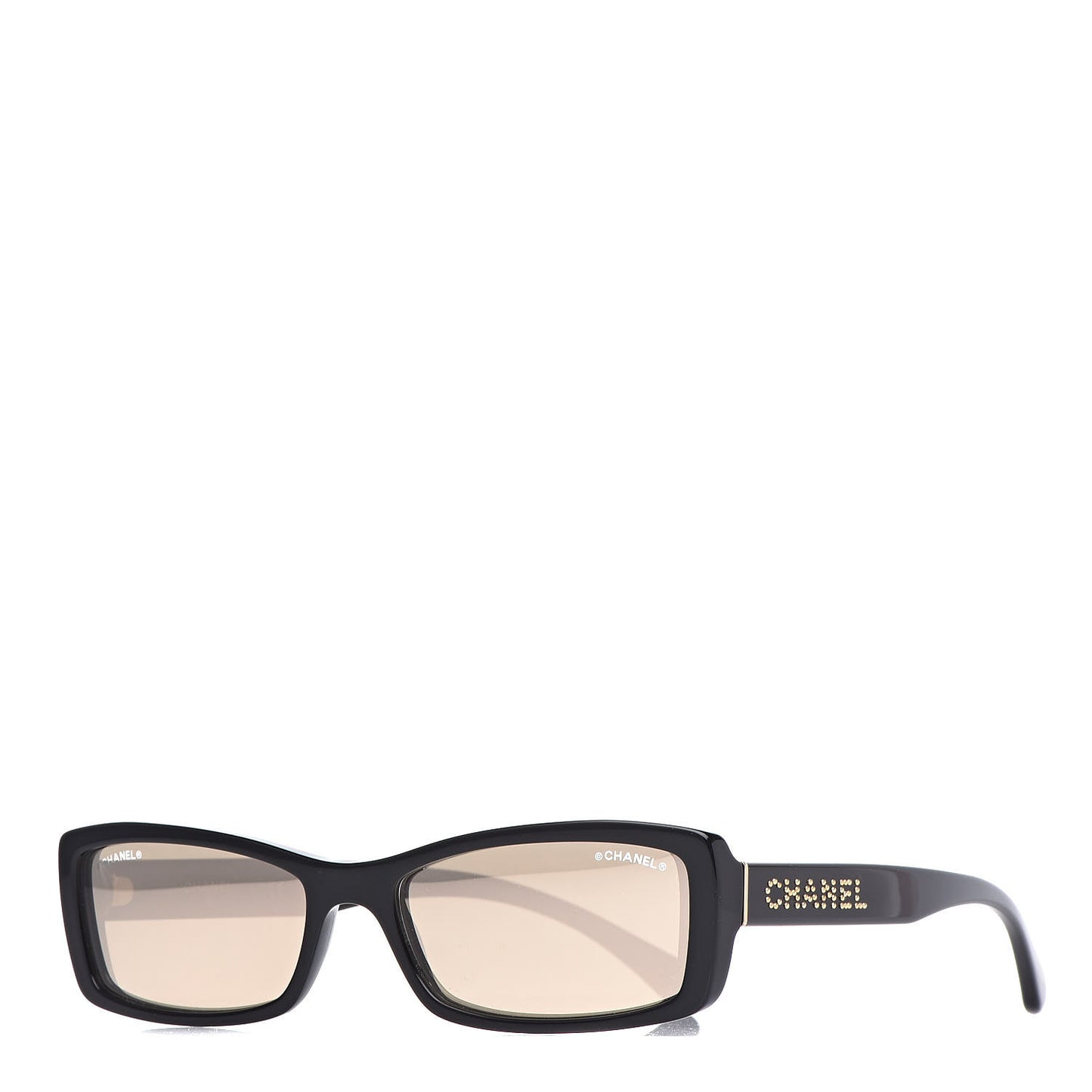 Rectangle Sunglasses S0129 Black Gold Glitter