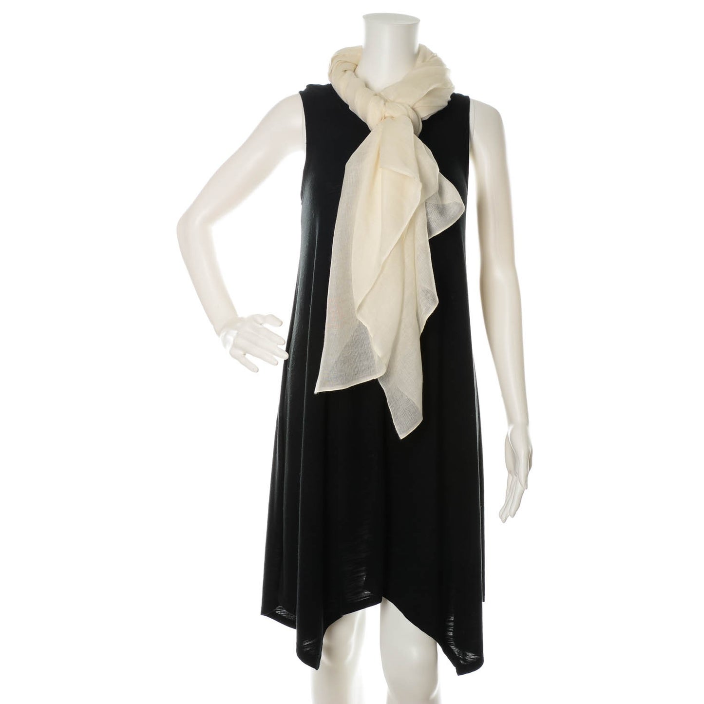 Cashmere Silk Plume Unie Stole Ivory