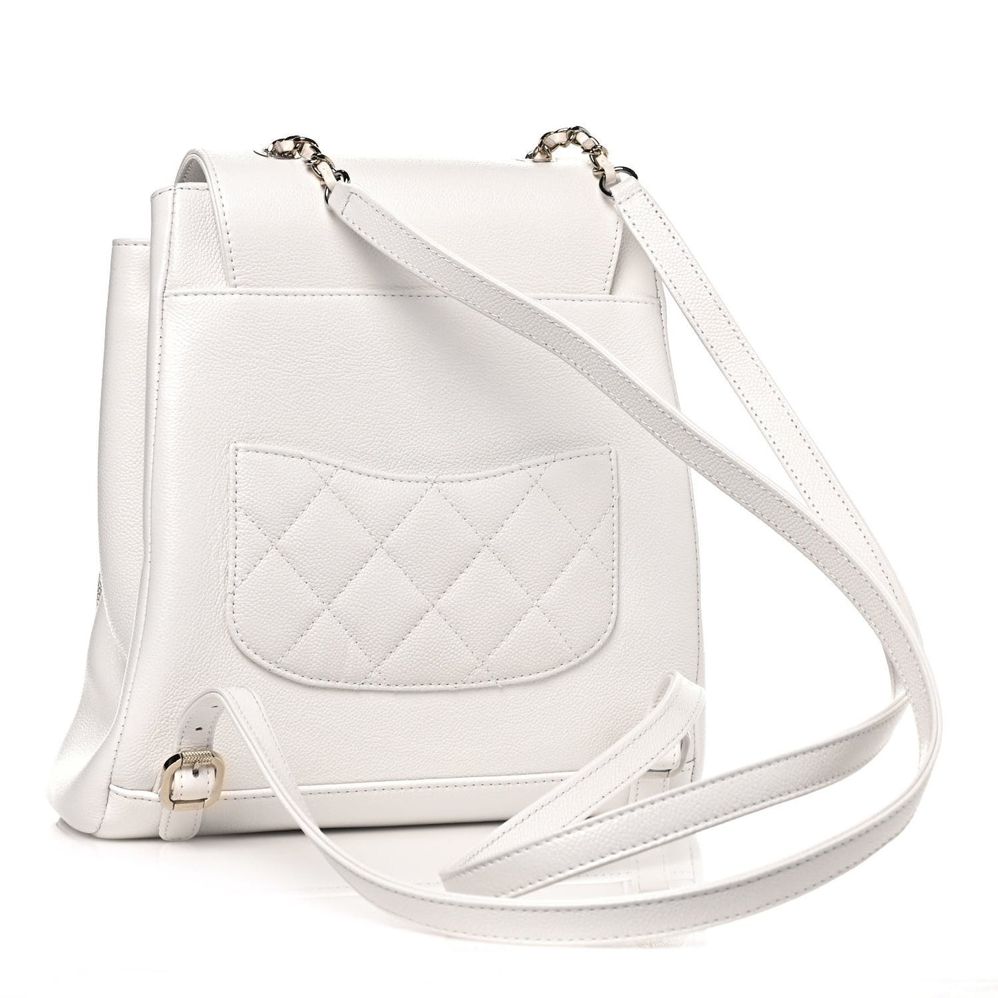 Caviar Quilted Business Affinity Backpack White