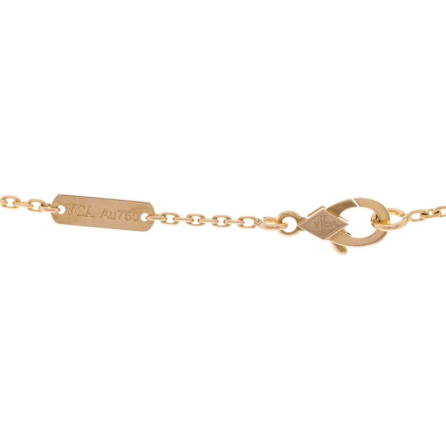 18K Yellow Gold Diamond Vintage Alhambra Pendant Necklace