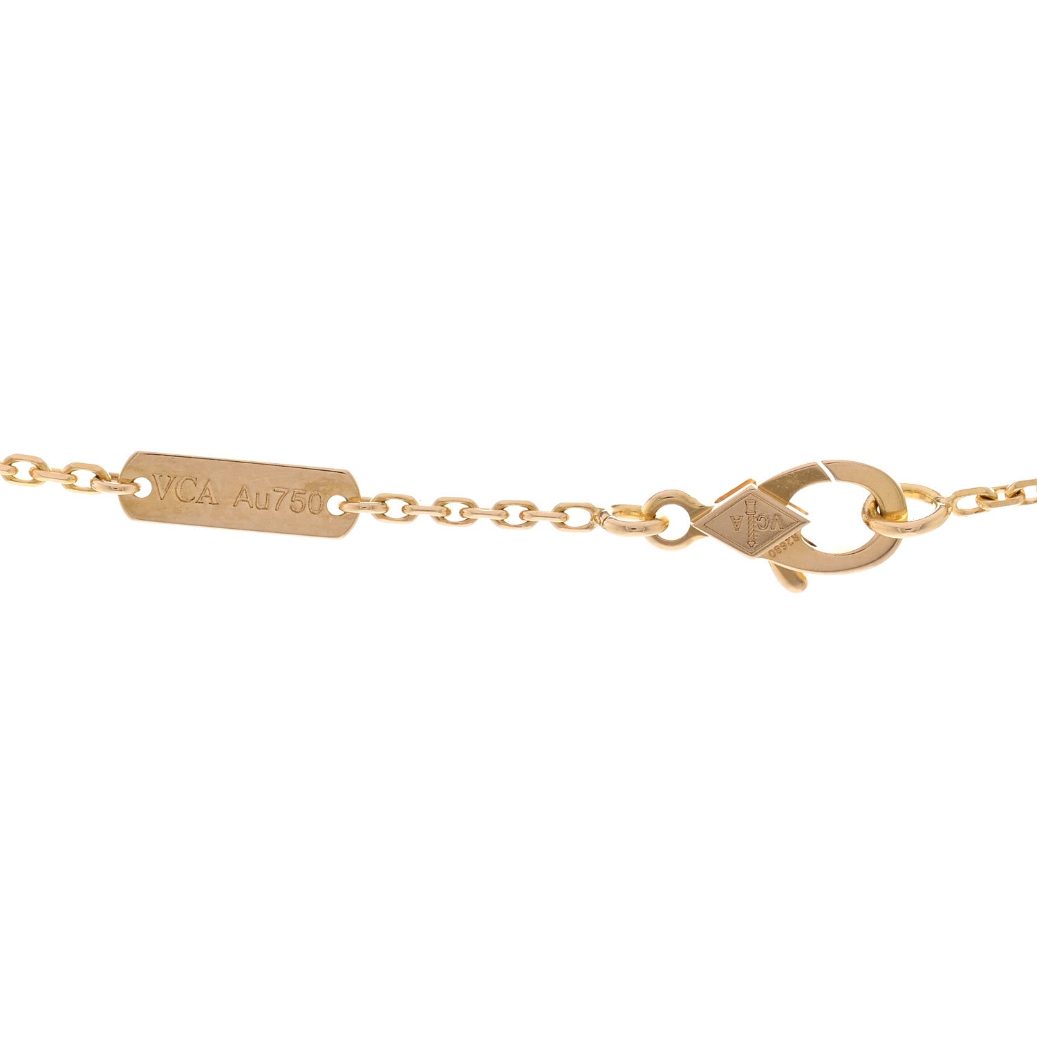 Van Cleef & Arpels 18K Yellow Gold Diamond Vintage Alhambra Pendant Necklace 4 of 4